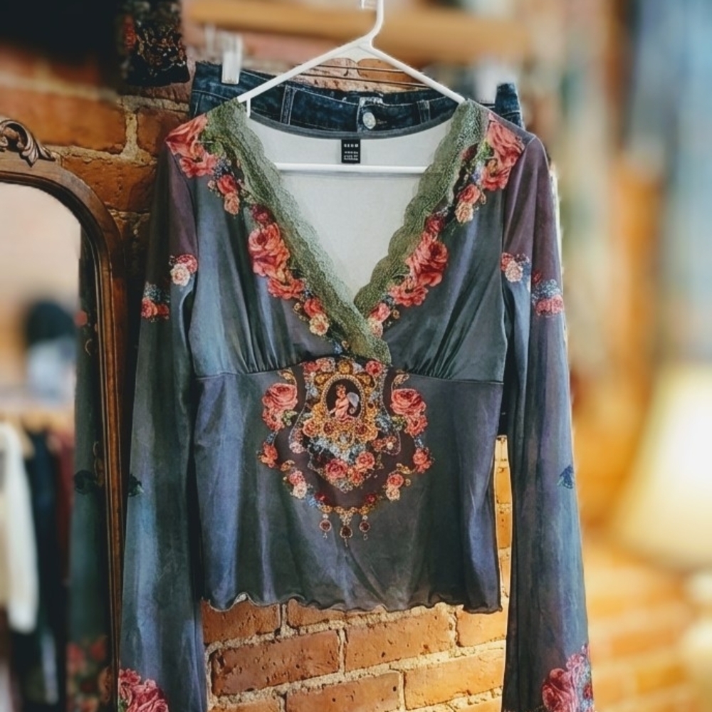 SHEIN Multicolor Floral Embroidered Blouse